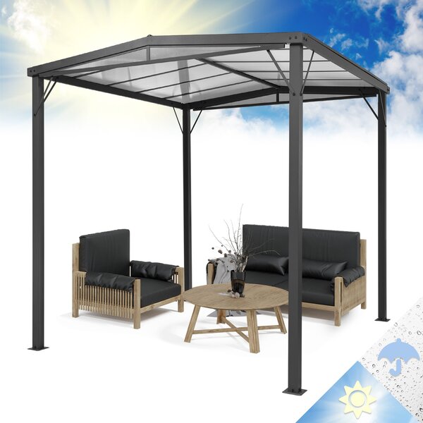 Blumfeldt Pantheon Solid Sky Flat, pergola, nadstrešek, 3x3m, polikarbonat, siv