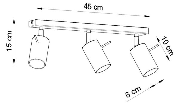 Lesena stropna svetilka Nice Lamps Ludwik, dolžina 45 cm