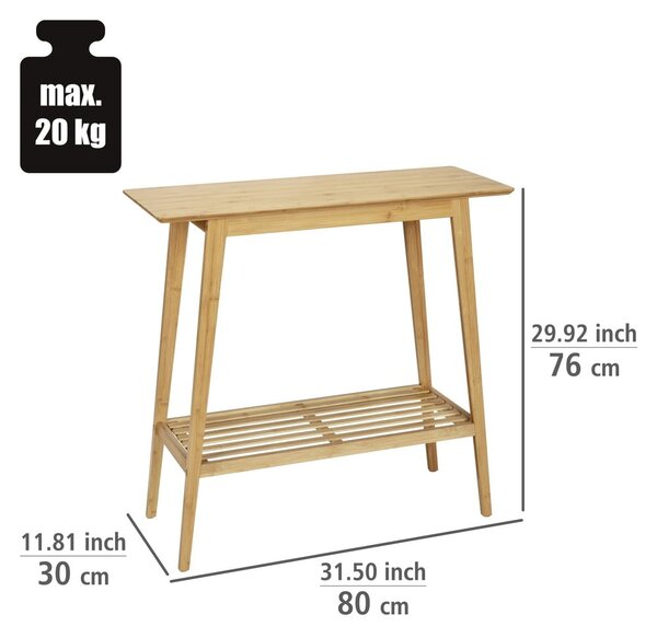 Bambusova stranska mizica v naravni barvi 30x80 cm Kona – Wenko