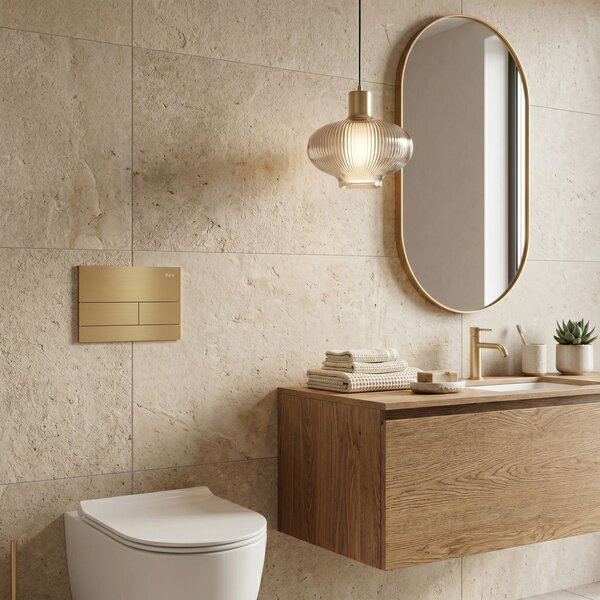 Podometni Set za WC Slim 024N z Gumbom T Brush Gold