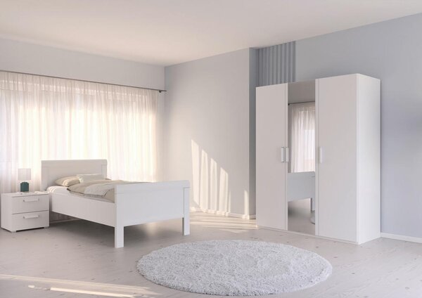 POSTELJA 90 cm x 200 cm , leseni material bela
