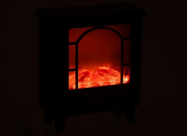 LED dekoracija kamin COZY WARM 40x35 cm, črna
