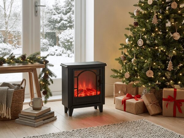 LED dekoracija kamin COZY WARM 40x35 cm, črna