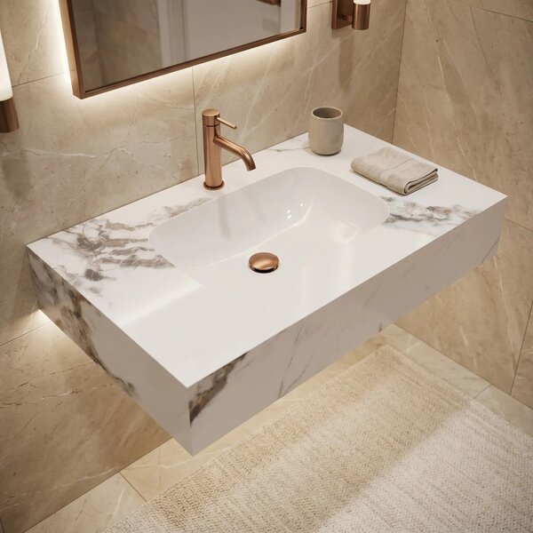 Stenski umivalnik Rea Aresa Cold Jade 80