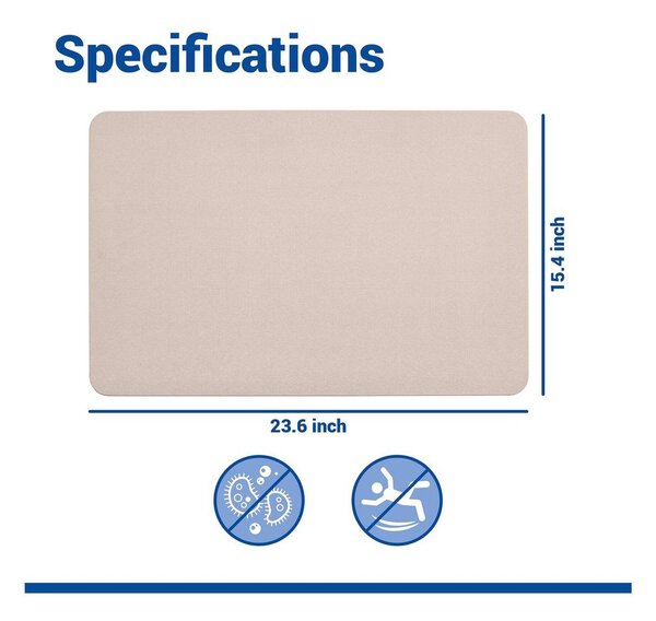 Bež kopalniška preproga iz diatomejske zemlje 39x60 cm Simi – Wenko