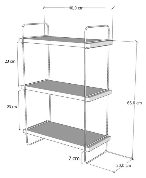 Večnivojska polica v hrastovem dekorju v naravni barvi 40 cm Pulalis – Kalune Design