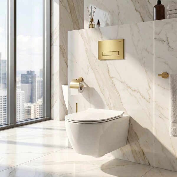 Podometni Set za WC Slim 024N z Gumbom HD Gold