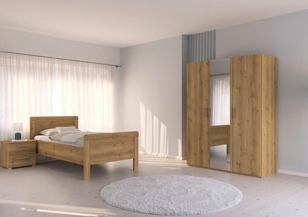 POSTELJA 90 cm x 200 cm , leseni material barve hrasta