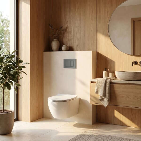 Tlačni gumb za WC predstensko enoto Rea J K011A-Q in Slim 024N Titan