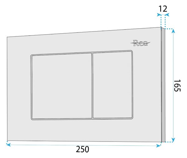 Tlačni gumb za WC predstensko enoto Rea J K011A-Q in Slim 024N Satin