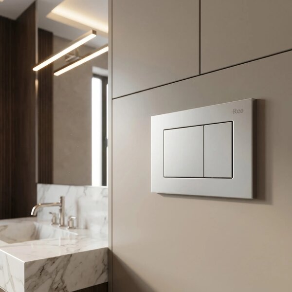 Tlačni gumb za WC predstensko enoto Rea J K011A-Q in Slim 024N Satin