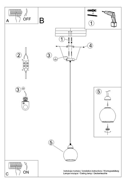 Črna viseča svetilka ø 15 cm Grande – Nice Lamps