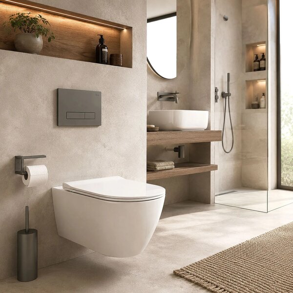 Podometni Set za WC Slim 024N z Gumbom HD Titan