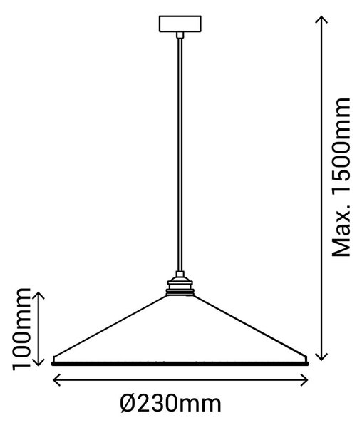 Bela viseča svetilka SULION Elena, višina 150 cm