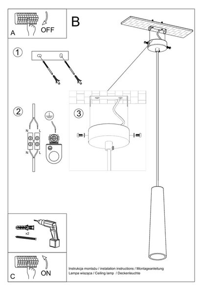 Bela viseča svetilka s keramičnim senčnikom ø 8 cm Alverna – Nice Lamps