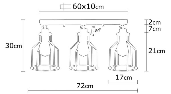 Črna/zlata stropna svetilka s kovinskim senčnikom ø 17 cm Alacati – Opviq lights