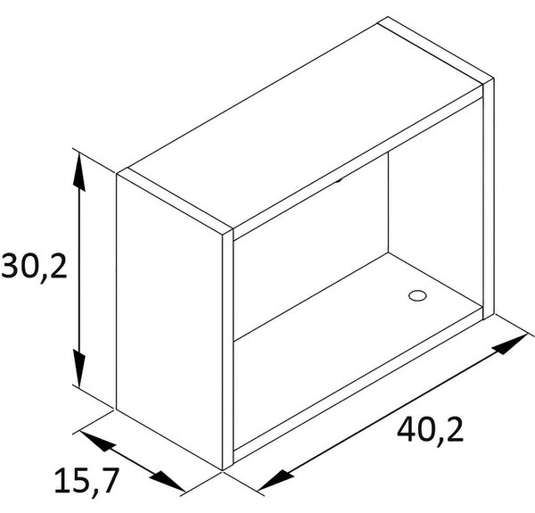 REGAL 40,2/30,2/15,7 cm črna, barve hrasta