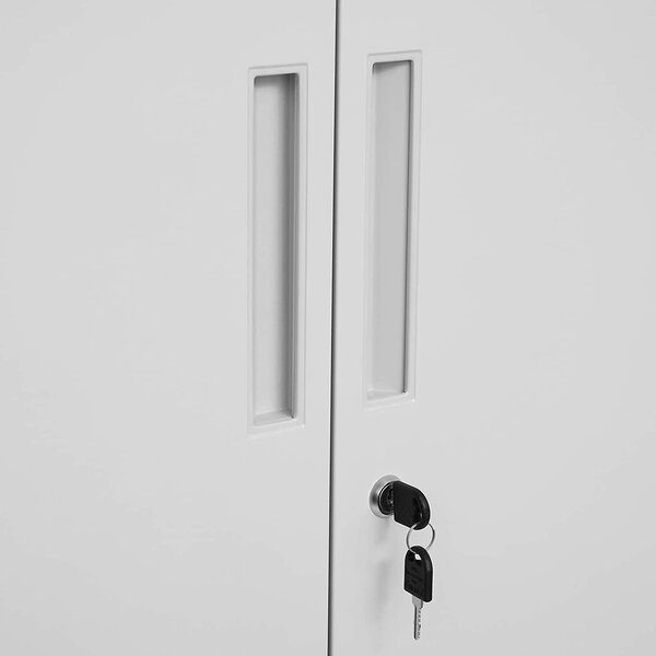 Jeklena pisarniška omara z 2 vrati, 80 x 180 x 40 cm, mat siva | SONGMICS
