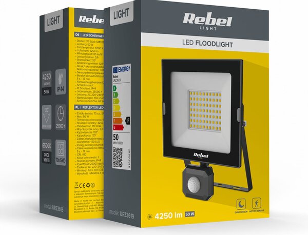 10W zunanji LED reflektor črn 4000K IP44 s senzorjem gibanja - 1463309 - https://eprel.ec.europa.eu/fiches/lightsources/Fiche_1463309_SL.pdf