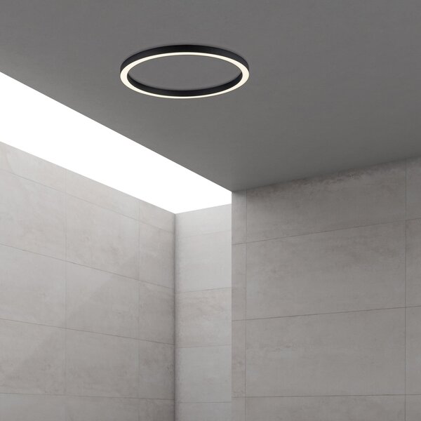 PURE LED stropna svetilka Lines, Ø 70 cm, antracit, CCT, daljinski upravljalnik, zatemnjen, Črna, Dnevna soba / jedilnica, Kovina, Sodobni