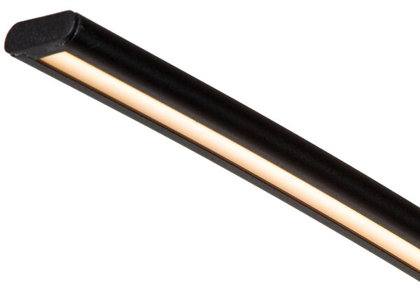 Lucide Luč Curve LED, črna, marmorna, 192 cm, z možnostjo zatemnitve, zatemnjen, Črna, Dnevna soba / jedilnica, Kovina, Sodobni
