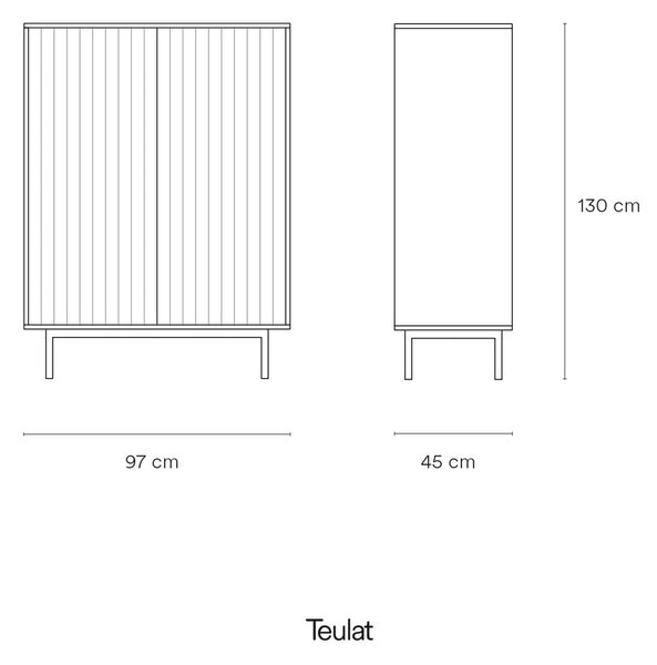 Siva visoka komoda 97x130 cm Sierra – Teulat