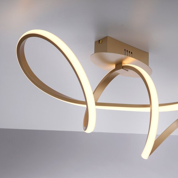 JUST LIGHT. GmbH LED stropna svetilka Maria, zatemnitvena, medeninasta, zatemnjen, Zlata / medeninasta, spalnica, Aluminij, Sodobni