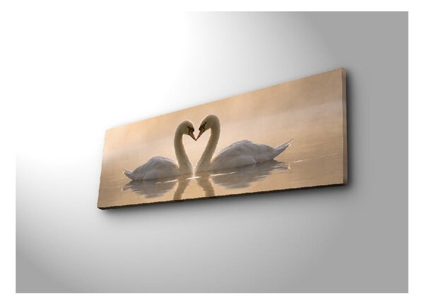 Slika na platnu Swan Love, 90 x 30 cm