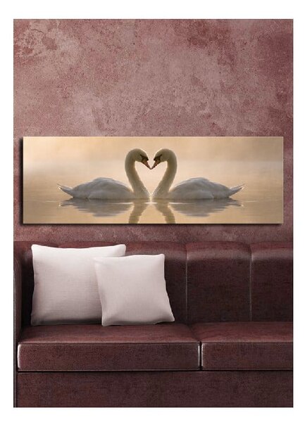 Slika na platnu Swan Love, 90 x 30 cm