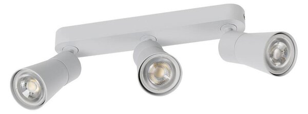 SLV stropna svetilka Puri 2.0 Cone, siva, dolžina 26 cm, 3-stopenjska., zatemnjen, Siva, Dnevna soba / jedilnica, Aluminij, Sodobni