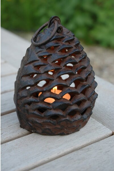 Litoželezen svečnik Esschert Design Pine Cone, Ø 9,9 cm