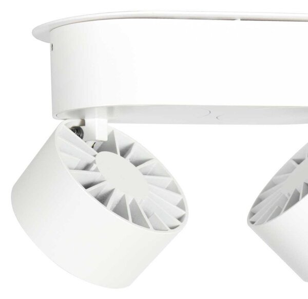 Steinhauer LED stropni reflektor Fez, bel, 2-smeren, kovinski, vrtljiv, zatemnjen, Bela, Dnevna soba / jedilnica, Kovina, Sodobni