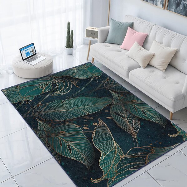 Modrozelen pralen tekač 80x200 cm Midnight Jungle – Mila Home