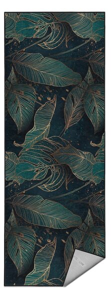 Modrozelen pralen tekač 80x200 cm Midnight Jungle – Mila Home