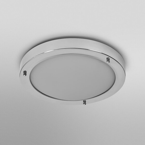 OSRAM stropna svetilka BATHROOM, krom, Ø 31 cm, kovina/steklo IP44, zatemnjen, Kovinska, Kopalnica, Kovina, Sodobni