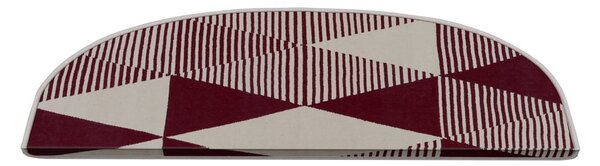 Bordo rdeči/beli komplet preprog za stopnice 16 ks 20x65 cm Triangles – Vitaus