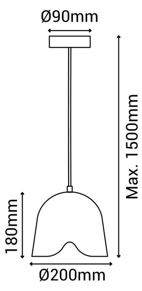 Bela viseča svetilka SULION Paris, višina 150 cm