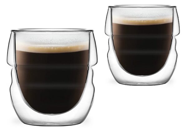 Steklene skodelice v kompletu za espresso z dvojno steno 2 ks 70 ml Sferico – Vialli Design