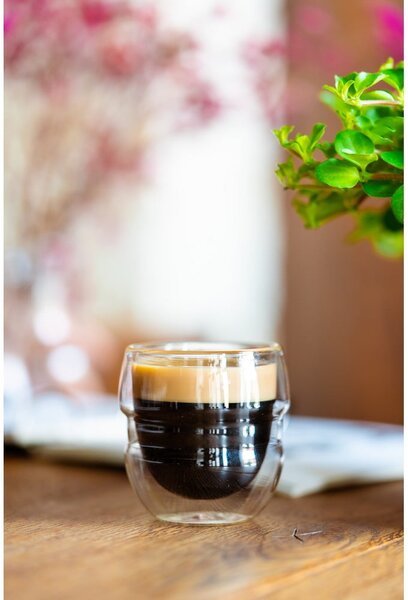 Steklene skodelice v kompletu za espresso z dvojno steno 2 ks 70 ml Sferico – Vialli Design