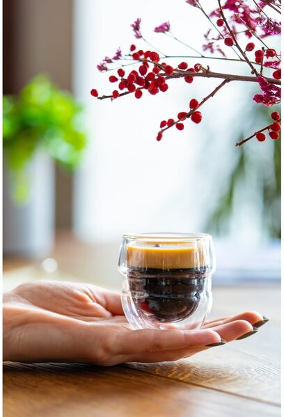 Steklene skodelice v kompletu za espresso z dvojno steno 2 ks 70 ml Sferico – Vialli Design