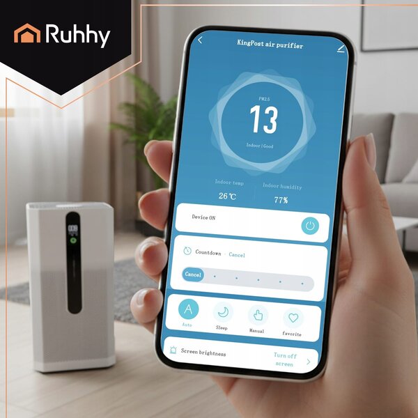 HEPA čistilec zraka Ioniqs LCD touch WIFI APP Smart Life 370m3/h