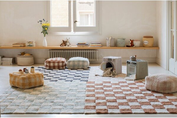 Svetlo rožnata/kremno bela pralna ročno tkana bombažna preproga 120x160 cm Kitchen Tiles Rose – Lorena Canals