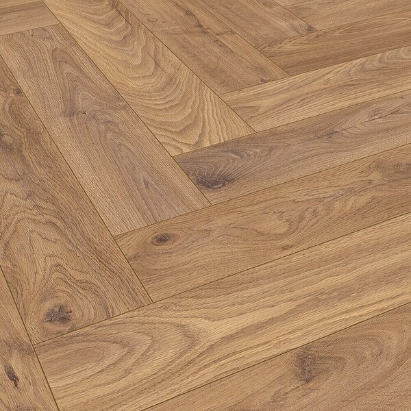 LOGOCLIC Vinto Laminat Herringbone Oberon (Rustikalen videz, 630 x 126 x 8 mm) productname.garantie.plussign BAUHAUS garancija 20 let