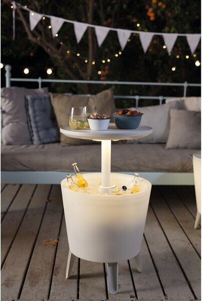 Okrogla vrtna miza s prostorom za led 49.5x49.5 cm Illuminated cool – Keter