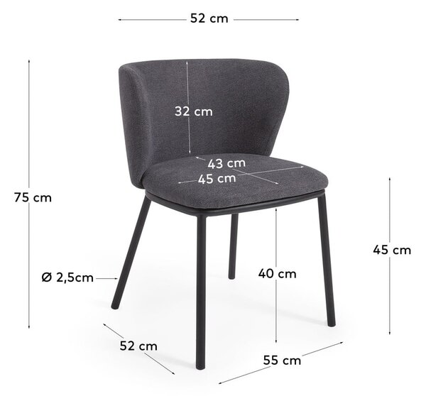 Temno siv jedilni stol Ciselia - Kave Home