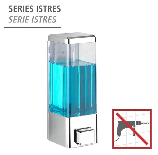 Plastičen stenski dozirnik za milo v srebrni barvi 0.32 l Istres – Wenko