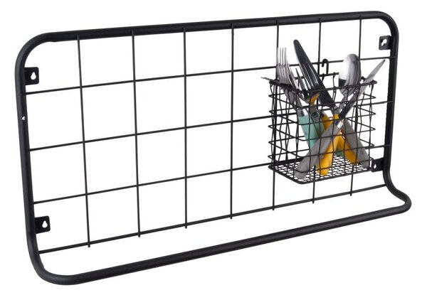 Stenski organizator v črn barvi PT LIVING Open Grid