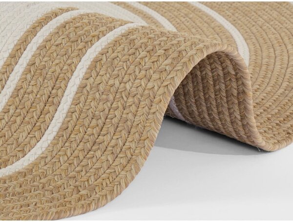 Okrogla zunanja preproga v naravni barvi ø 150 cm - NORTHRUGS