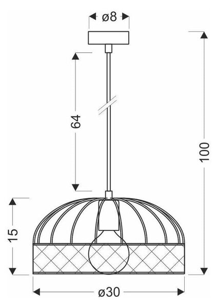 Črna kovinska viseča svetilka ø 30 cm Levi - Candellux Lighting