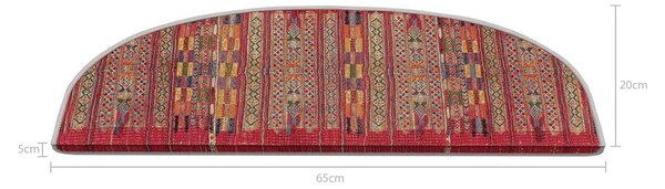 Rdeči komplet preprog za stopnice 16 ks 20x65 cm Anatolia – Vitaus